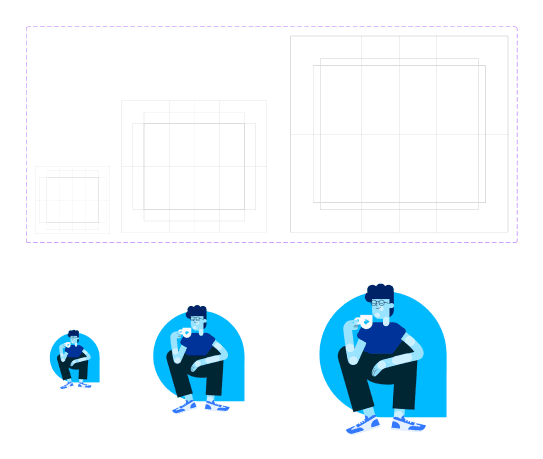 Imagem do Grid de ilustrações