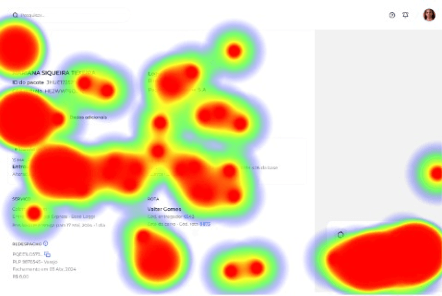 Imagem do Mapa de calor do teste de usabilidade via Maze